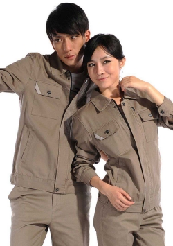hz-cqwy-066驼色长袖纯棉工作服